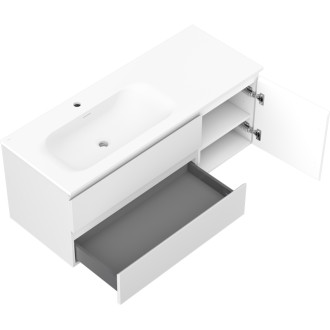 Kúpeľňová skrinka Mexen Orio 120 cm s umývadlom Vela vľavo, 2S, 1D, matná biela - 91A13-12047-3-BBFFFF01-W23L01