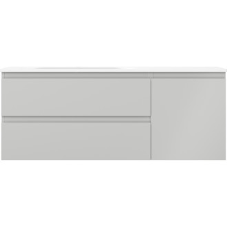 Kúpeľňová skrinka Mexen Orio 120 cm s umývadlom Vela vľavo, 2S, 1D, matná šedá/matná biela - 91A13-12047-3-BBFFF62-W23L01