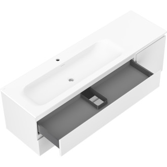 Mexen Orio kúpeľňová skrinka 160 cm s umývadlom Vela ľavým, 2S, 1D, matná biela - 91A13-16047-3-BBFFFF01-W23L01