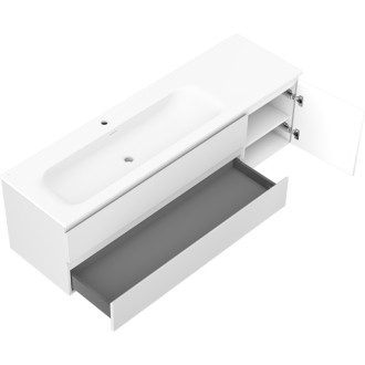 Mexen Orio kúpeľňová skrinka 160 cm s umývadlom Vela ľavým, 2S, 1D, matná biela - 91A13-16047-3-BBFFFF01-W23L01