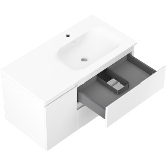 Kúpeľňová skrinka Mexen Orio 90 cm s umývadlom Vela pravá, 2S, 1D, matná biela - 91A13-09047-3-BBFFFF01-W23P01