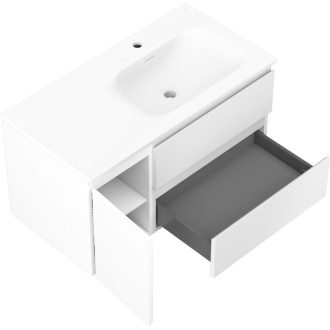 Kúpeľňová skrinka Mexen Orio 90 cm s umývadlom Vela pravá, 2S, 1D, matná biela - 91A13-09047-3-BBFFFF01-W23P01