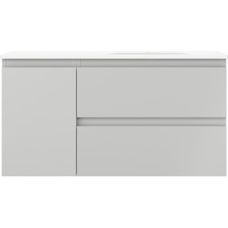 Kúpeľňová skrinka Mexen Orio 90 cm s umývadlom Vela pravá, 2S, 1D, matná šedá/matná biela - 91A13-09047-3-BBFFF62-W23P01