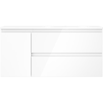 Kúpeľňová skrinka Mexen Orio 100 cm s umývadlom Vela pravá, 2S, 1D, biely lesk - 91A13-10047-3-BBFFF00-W23P00