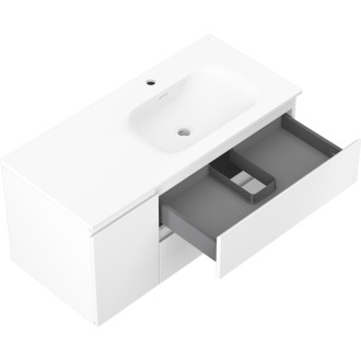 Mexen Orio szafka łazienkowa 100 cm z umywalką Vela prawą, 2S, 1D, biała mat - 91A13-10047-3-BBFFFF01-W23P01