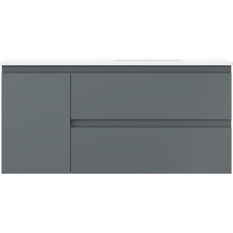 Kúpeľňová skrinka Mexen Orio 100 cm s umývadlom Vela pravá, 2S, 1D, grafit matný/biela matná - 91A13-10047-3-BBFFF66-W23P01