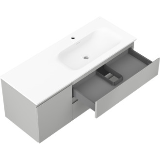 Kúpeľňová skrinka Mexen Orio 120 cm s umývadlom Vela pravá, 2S, 1D, matná šedá/matná biela - 91A13-12047-3-BBFFF62-W23P01