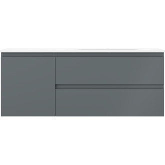 Kúpeľňová skrinka Mexen Orio 120 cm s umývadlom Vela pravá, 2S, 1D, grafit matný/biela matná - 91A13-12047-3-BBFFF66-W23P01