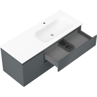 Kúpeľňová skrinka Mexen Orio 120 cm s umývadlom Vela pravá, 2S, 1D, grafit matný/biela matná - 91A13-12047-3-BBFFF66-W23P01