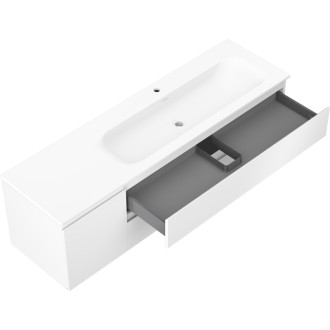 Kúpeľňová skrinka Mexen Orio 160 cm s umývadlom Vela pravá, 2S, 1D, matná biela - 91A13-16047-3-BBFFFF01-W23P01