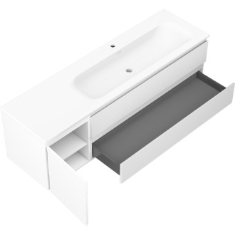 Kúpeľňová skrinka Mexen Orio 160 cm s umývadlom Vela pravá, 2S, 1D, matná biela - 91A13-16047-3-BBFFFF01-W23P01