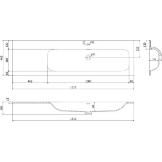 Kúpeľňová skrinka Mexen Orio 160 cm s umývadlom Vela pravá, 2S, 1D, matná biela - 91A13-16047-3-BBFFFF01-W23P01