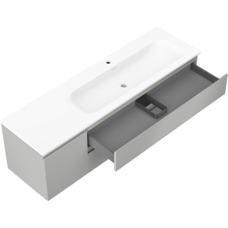 Kúpeľňová skrinka Mexen Orio 160 cm s umývadlom Vela pravá, 2S, 1D, matná šedá/matná biela - 91A13-16047-3-BBFFF62-W23P01