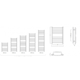 radiátor AMBRA R 500 x 1650 mm, C35 white silk RADAMBR501735
