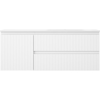 Mexen Rivel kúpeľňová skrinka 120 cm s umývadlom Vela pravá, 2S, 1D, drážkovaná, matná biela - 91A23-12047-3-BBFFF01-W23P01