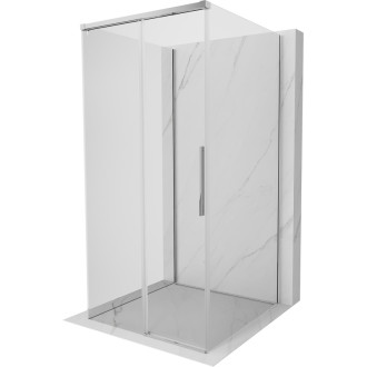 Mexen Rox-3S sprchovací kút s tromi stenami, posuvný, 100 x 100 cm, priehľadný, chróm - 8C2-100-100-01-00-3S