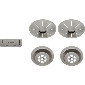 Blanco Odtoková sada s přepadem pro dvoudřez příslušenství Satin Platinum 207410