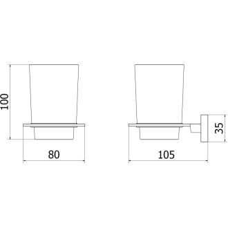 Téglik na zubnú kefku Mexen Arno, kartáčovaný, sivý - 7020738-66