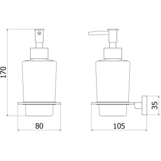Dávkovač mydla Mexen Arno, kartáčovaný, sivý - 70207388-66