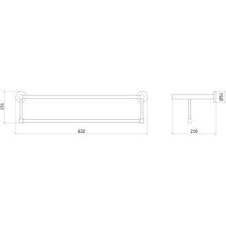 Vešiak na uteráky Mexen Remo, kartáčované zlato - 7050720-55
