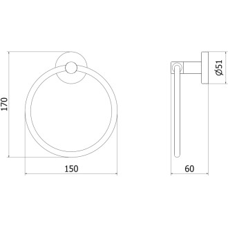 Vešiak na uteráky Mexen Remo, kartáčovaný nikel - 7050732-97