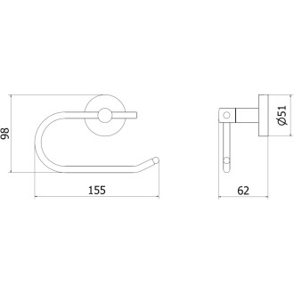 Držiak toaletného papiera Mexen Remo, čierny chróm - 70507333-73