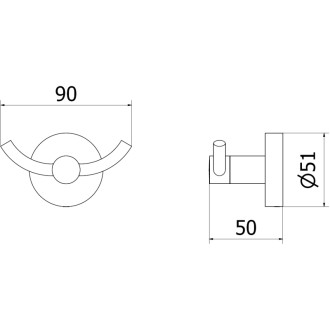 Dvojitý vešiak na uterák Mexen Remo, kartáčovaný nikel - 70507352-97