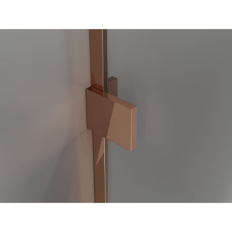 Mexen Lunar L sprchový kút s ľavým výklopným mechanizmom 75 x 80 cm, priehľadný, ružové zlato - 834L-075-080-60-00-L