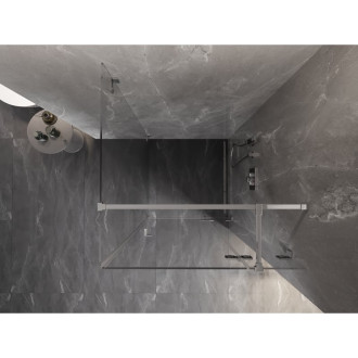 Sprchovací kút Mexen Lunar T s pravými pántami 80 x 80 cm, priehľadný, chróm - 834T-080-080-01-00-P