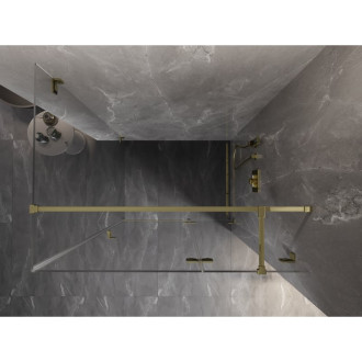 Sprchovací kút Mexen Lunar T s pravými pántami 100 x 120 cm, priehľadný, zlatý - 834T-100-120-50-00-P