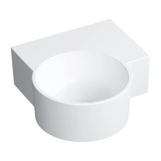 Omnires Ovo M+ umyvadlo na desku / závěsné – pravé, 33 × 34 cm, bílá mat OVO335UWPBM