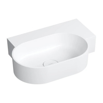 Omnires Ovo M+ umyvadlo na desku / závěsné – pravé, 55 × 38 cm, bílá mat OVO555UWPBM