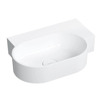 Omnires Ovo M+ umyvadlo na desku / závěsné – pravé, 55 × 38 cm, bílá lesk OVO555UWPBP