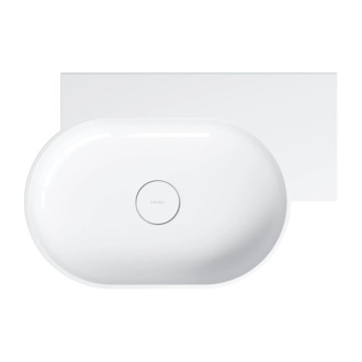 Omnires Ovo M+ umývadlo na dosku / závesné – pravé, 64 × 44 cm, biela lesk OVO645UWPBP