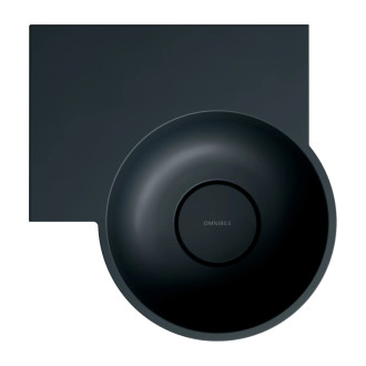 Omnires Ovo M+ umývadlo na dosku / závesné – ľavé, 33 × 34 cm, čierna lava mat OVO335UWLBLV