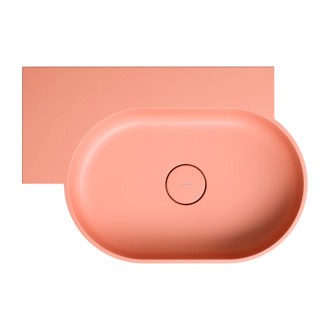 Omnires Ovo M+ umývadlo na dosku / závesné - ľavé, 64 × 44 cm, coral mat OVO645UWLCO