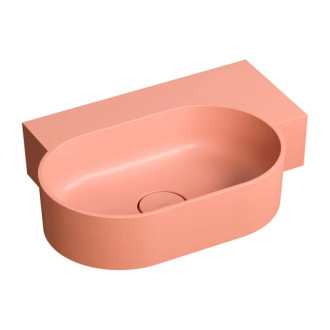 Omnires Ovo M+ umyvadlo na desku / závěsné – pravé, 55 × 38 cm, coral mat OVO555UWPCO