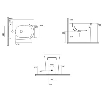 THE NEW YORKER bidet stojaci 36,5x60cm, biela