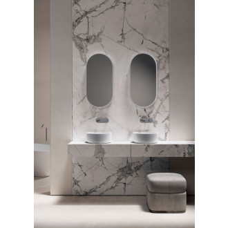 OKE keramické umývadlo na dosku, Ø 30 cm, biela