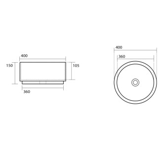 OKE keramické umývadlo na dosku, Ø 40 cm, biela