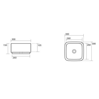 HAKO keramické umývadlo na dosku 30x30 cm, verde mat