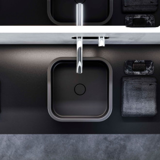 HAKO keramické umývadlo na dosku 30x30 cm, čierna mat