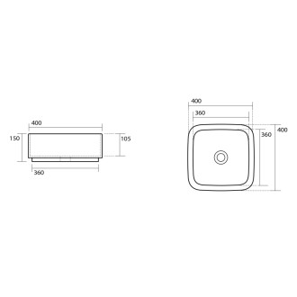 HAKO keramické umývadlo na dosku 40x40 cm, verde mat