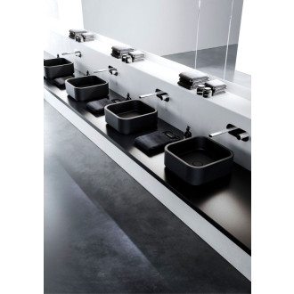 HAKO keramické umývadlo na dosku 40x40 cm, čierna mat