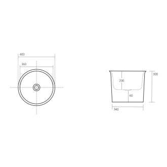 THE NEW YORKER keramické umývadlo na dosku vysoké, priemer 40cm, biela mat