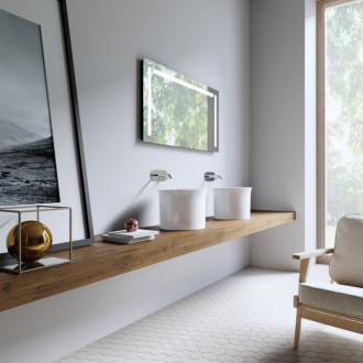 THE NEW YORKER keramické umývadlo na dosku vysoké, priemer 40cm, biela mat