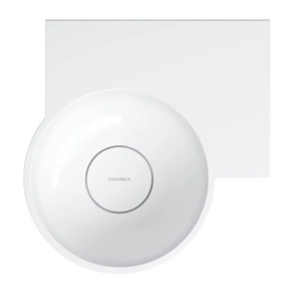 Omnires Ovo M+ umyvadlo na desku / závěsné – pravé, 33 × 34 cm, bílá lesk OVO335UWPBP