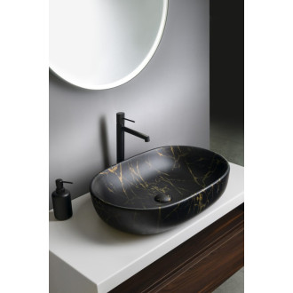 CALEO keramické umývadlo na dosku, 60x42cm, portoro mramor