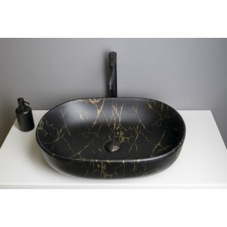 CALEO keramické umývadlo na dosku, 60x42cm, portoro mramor