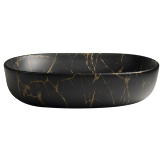 CALEO keramické umývadlo na dosku, 60x42cm, portoro mramor